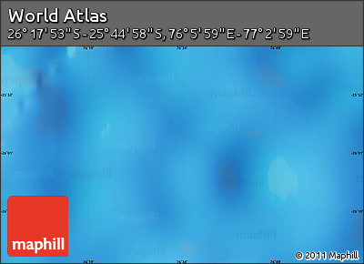 Physical Map of the Area around 26° 1' 26" S, 76° 34' 29" E