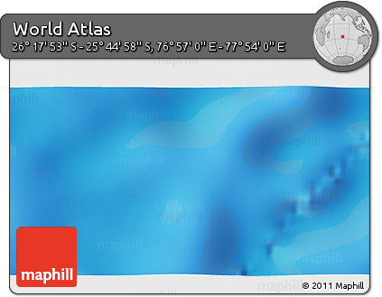 Physical 3D Map of the Area around 26° 1' 26" S, 77° 25' 30" E