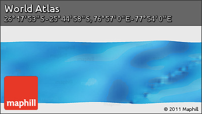 Physical Panoramic Map of the Area around 26° 1' 26" S, 77° 25' 30" E