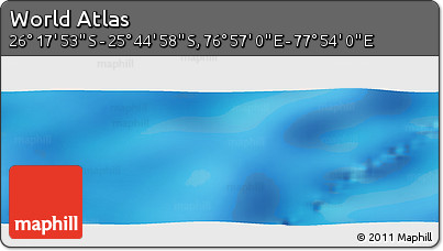 Physical Panoramic Map of the Area around 26° 1' 26" S, 77° 25' 30" E