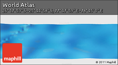 Physical Panoramic Map of the Area around 26° 1' 26" S, 78° 16' 30" E