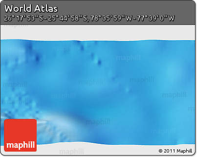 Physical 3D Map of the Area around 26° 1' 26" S, 78° 7' 30" W