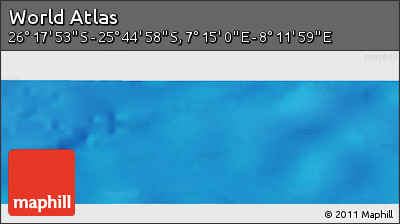 Physical Panoramic Map of the Area around 26° 1' 26" S, 7° 43' 29" E