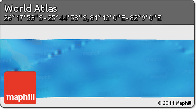 Physical Panoramic Map of the Area around 26° 1' 26" S, 81° 40' 30" E