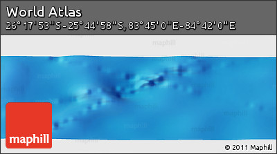 Physical Panoramic Map of the Area around 26° 1' 26" S, 84° 13' 29" E