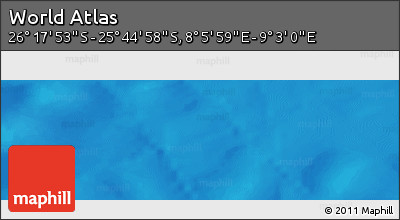Physical Panoramic Map of the Area around 26° 1' 26" S, 8° 34' 29" E