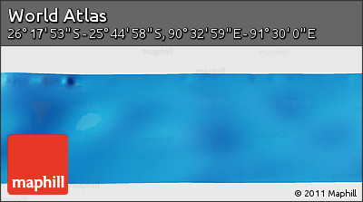 Physical Panoramic Map of the Area around 26° 1' 26" S, 91° 1' 30" E