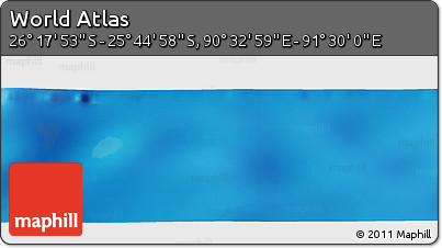 Physical Panoramic Map of the Area around 26° 1' 26" S, 91° 1' 30" E