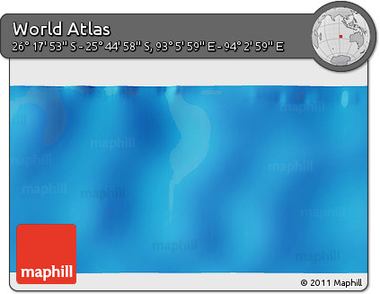 Physical 3D Map of the Area around 26° 1' 26" S, 93° 34' 29" E