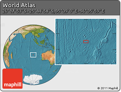 Satellite Location Map of the Area around 26° 1' 26" S, 96° 7' 30" E