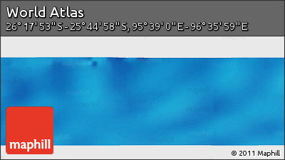 Physical Panoramic Map of the Area around 26° 1' 26" S, 96° 7' 30" E