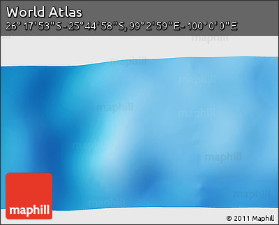 Physical 3D Map of the Area around 26° 1' 26" S, 99° 31' 30" E