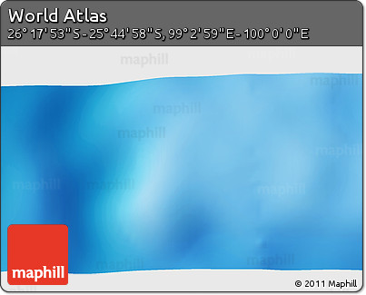 Physical 3D Map of the Area around 26° 1' 26" S, 99° 31' 30" E
