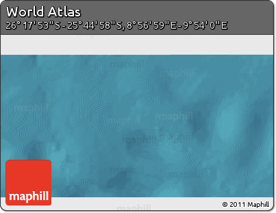 Satellite 3D Map of the Area around 26° 1' 26" S, 9° 25' 30" E