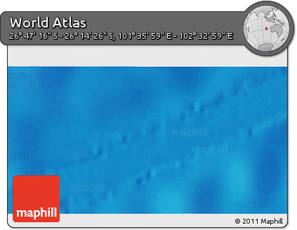 Shaded Relief 3D Map of the Area around 26° 30' 51" S, 102° 4' 29" E