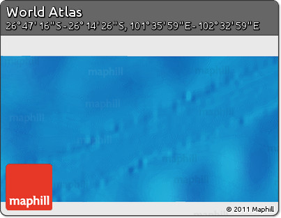 Shaded Relief 3D Map of the Area around 26° 30' 51" S, 102° 4' 29" E
