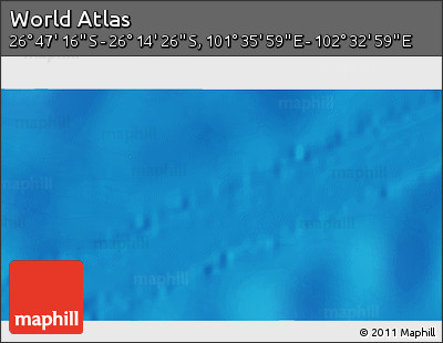Shaded Relief 3D Map of the Area around 26° 30' 51" S, 102° 4' 29" E
