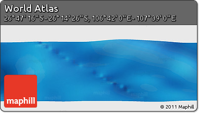 Physical Panoramic Map of the Area around 26° 30' 51" S, 107° 10' 30" E