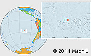 Political Location Map of the area around 26° 30' 51" S, 108° 43' 29" W