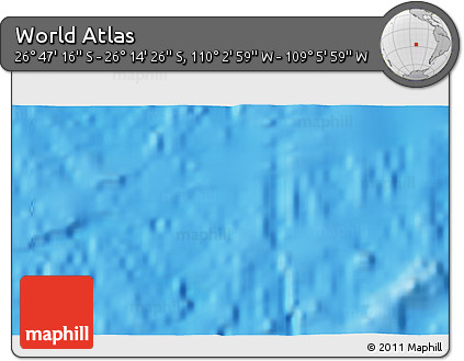 Physical 3D Map of the Area around 26° 30' 51" S, 109° 34' 29" W