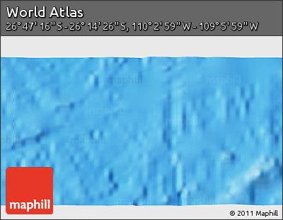 Physical 3D Map of the Area around 26° 30' 51" S, 109° 34' 29" W