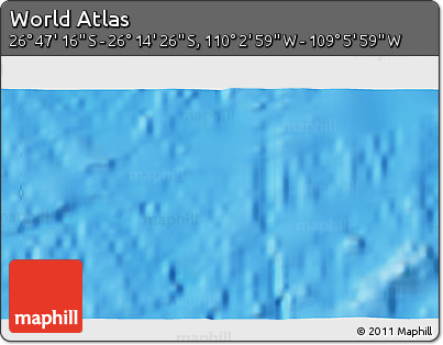 Physical 3D Map of the Area around 26° 30' 51" S, 109° 34' 29" W