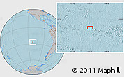 Gray Location Map of the area around 26° 30' 51" S, 111° 16' 30" W, hill shading