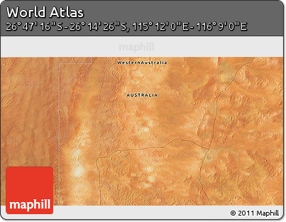 Satellite 3D Map of the Area around 26° 30' 51" S, 115° 40' 30" E