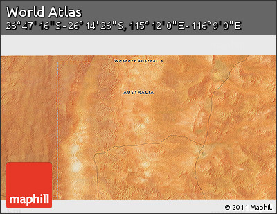 Satellite 3D Map of the Area around 26° 30' 51" S, 115° 40' 30" E