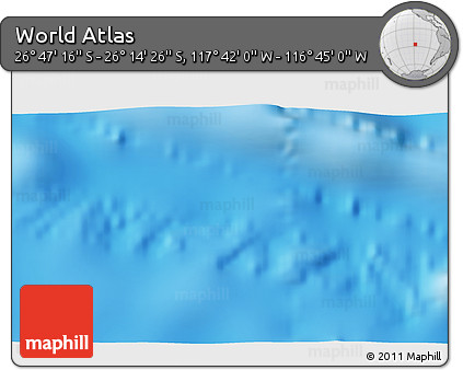 Physical 3D Map of the Area around 26° 30' 51" S, 117° 13' 29" W