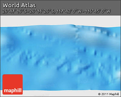 Physical 3D Map of the Area around 26° 30' 51" S, 117° 13' 29" W