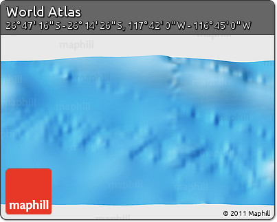 Physical 3D Map of the Area around 26° 30' 51" S, 117° 13' 29" W