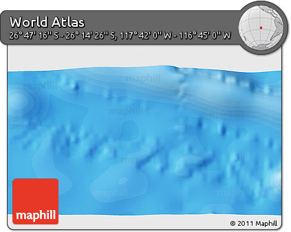 Political 3D Map of the Area around 26° 30' 51" S, 117° 13' 29" W