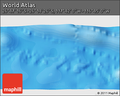 Political 3D Map of the Area around 26° 30' 51" S, 117° 13' 29" W