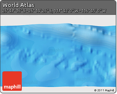 Political 3D Map of the Area around 26° 30' 51" S, 117° 13' 29" W