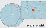 Gray Location Map of the area around 26° 30' 51" S, 117° 13' 29" W, hill shading