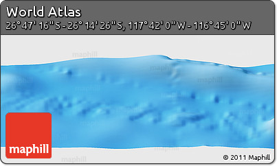 Physical Panoramic Map of the Area around 26° 30' 51" S, 117° 13' 29" W