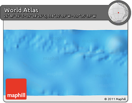 Shaded Relief 3D Map of the Area around 26° 30' 51" S, 118° 4' 29" W