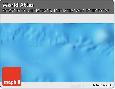 Shaded Relief 3D Map of the Area around 26° 30' 51" S, 118° 4' 29" W