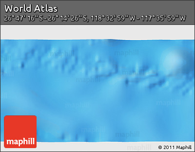 Shaded Relief 3D Map of the Area around 26° 30' 51" S, 118° 4' 29" W