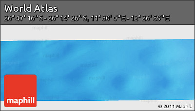 Physical Panoramic Map of the Area around 26° 30' 51" S, 11° 58' 29" E
