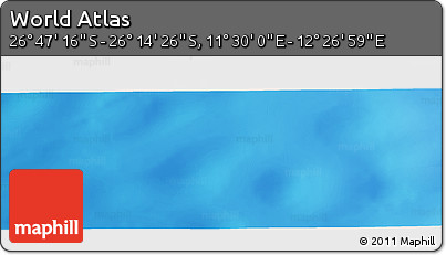 Physical Panoramic Map of the Area around 26° 30' 51" S, 11° 58' 29" E