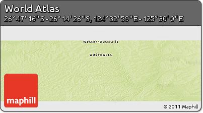 Physical Panoramic Map of the Area around 26° 30' 51" S, 125° 1' 30" E