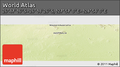 Physical Panoramic Map of the Area around 26° 30' 51" S, 128° 25' 30" E