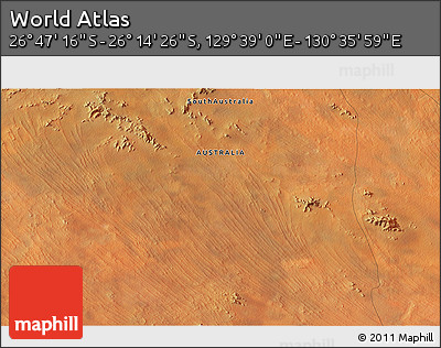 Satellite 3D Map of the Area around 26° 30' 51" S, 130° 7' 30" E