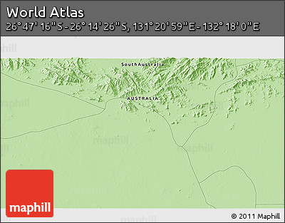 Political 3D Map of the Area around 26° 30' 51" S, 131° 49' 29" E