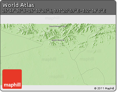 Political 3D Map of the Area around 26° 30' 51" S, 131° 49' 29" E
