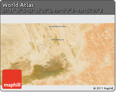 Satellite 3D Map of the Area around 26° 30' 51" S, 139° 28' 29" E