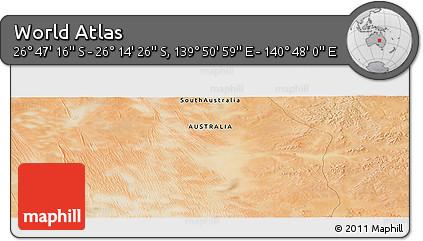 Satellite Panoramic Map of the Area around 26° 30' 51" S, 140° 19' 29" E
