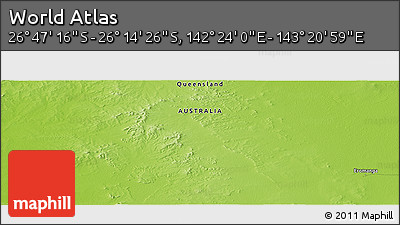 Physical Panoramic Map of the Area around 26° 30' 51" S, 142° 52' 30" E